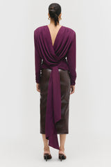 Draped Tie Blouse
