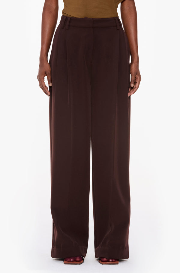 Wide-Leg Pleated Trousers