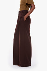 Wide-Leg Pleated Trousers