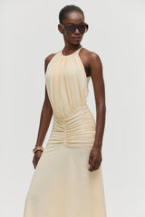 Open Back Gathered Dress