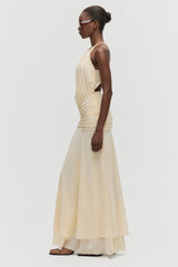 Open Back Gathered Dress