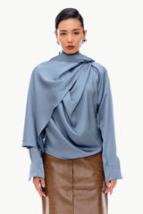 Draped Scarf Top