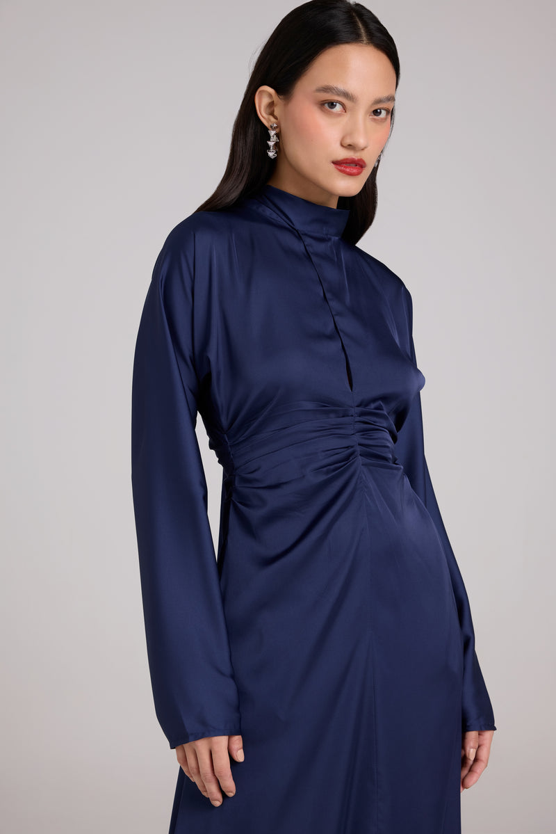 Fluid Satin Midi Dress