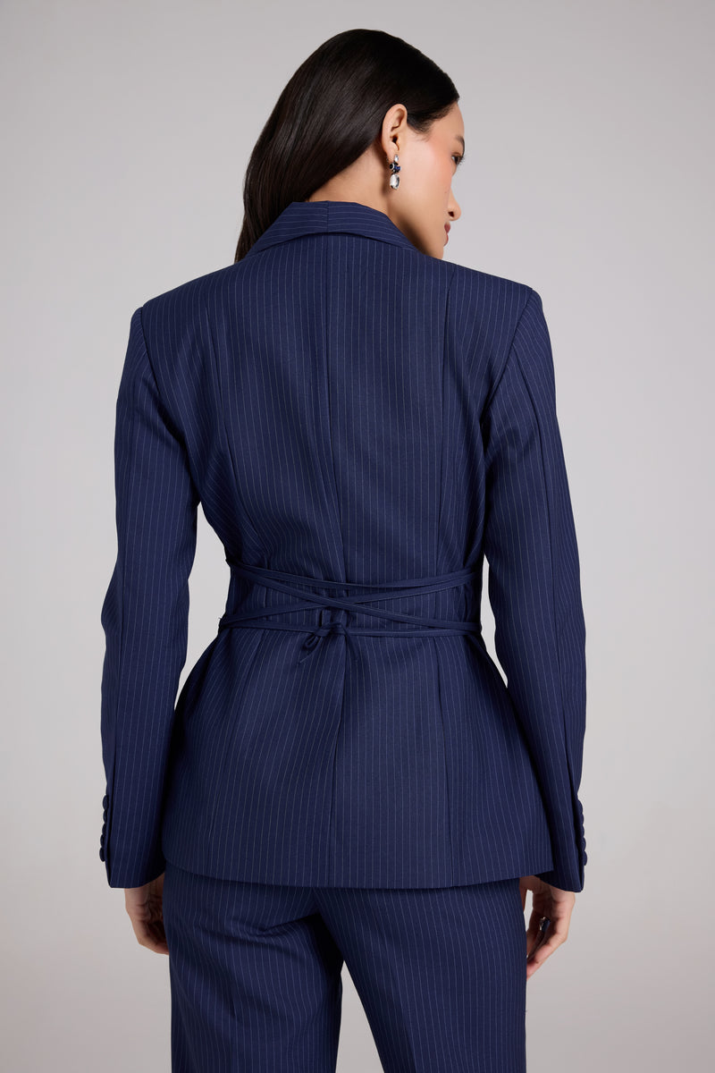 Indigo Pinstripe 3 Piece Suit