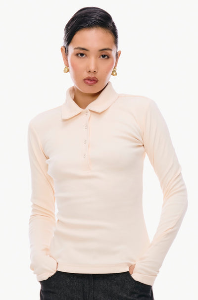 Rib-Knit Polo Shirt