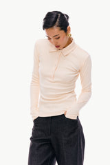 Rib-Knit Polo Shirt