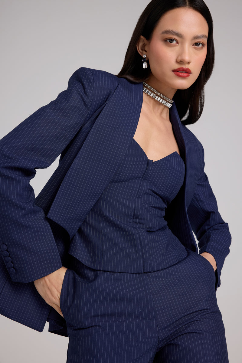 Indigo Pinstripe 3 Piece Suit