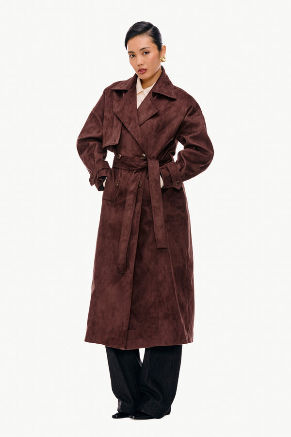 Suede Trench Coat