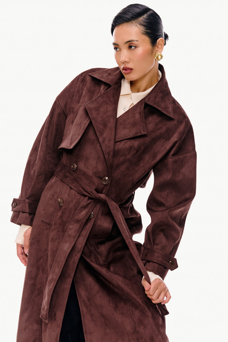 Suede Trench Coat