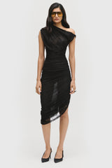 Draped Oblique Dress