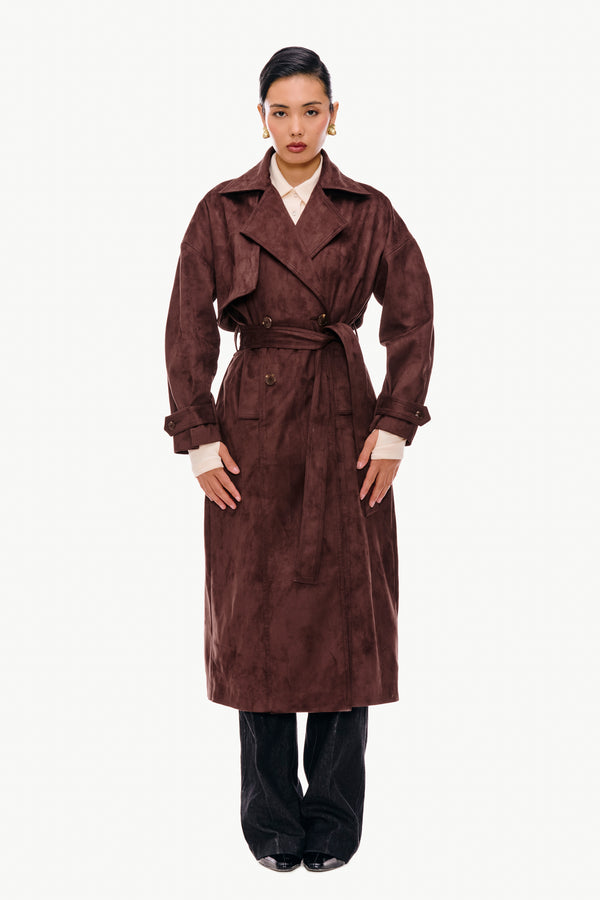 Suede Trench Coat