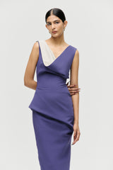 Draped Neck Contour Dress