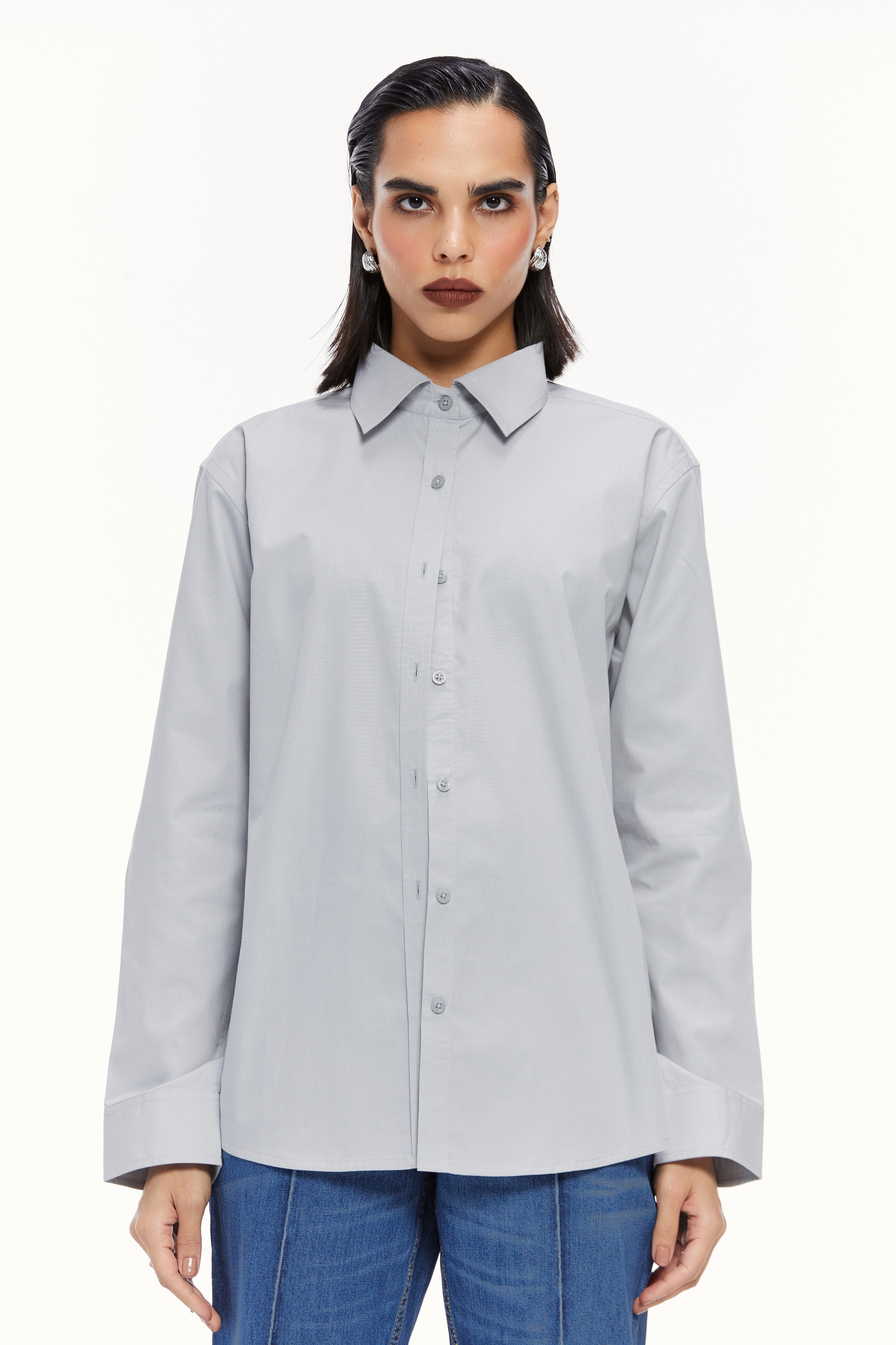 Dove Grey Classic Button-Down Shirt – Qua