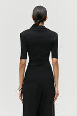 Sculpted Rib Polo Top