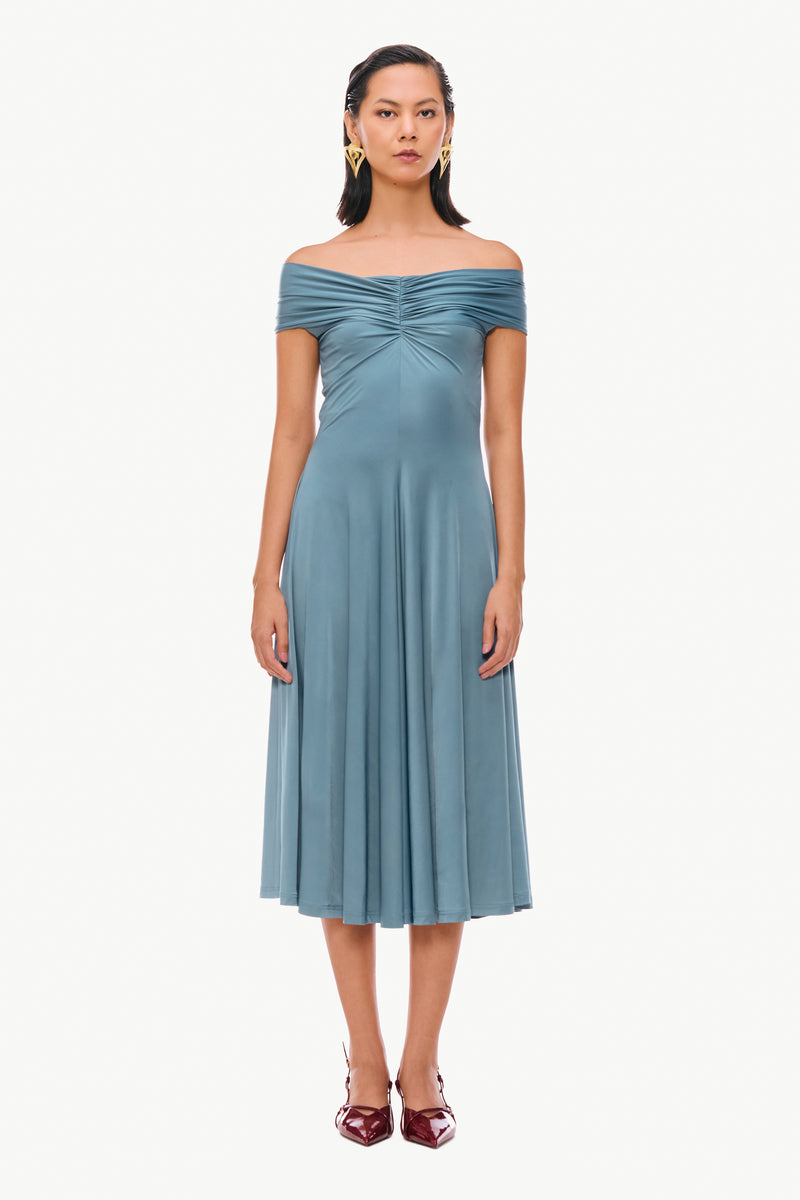 Off-Shoulder Fluid Dress