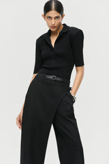 Sculpted Rib Polo Top