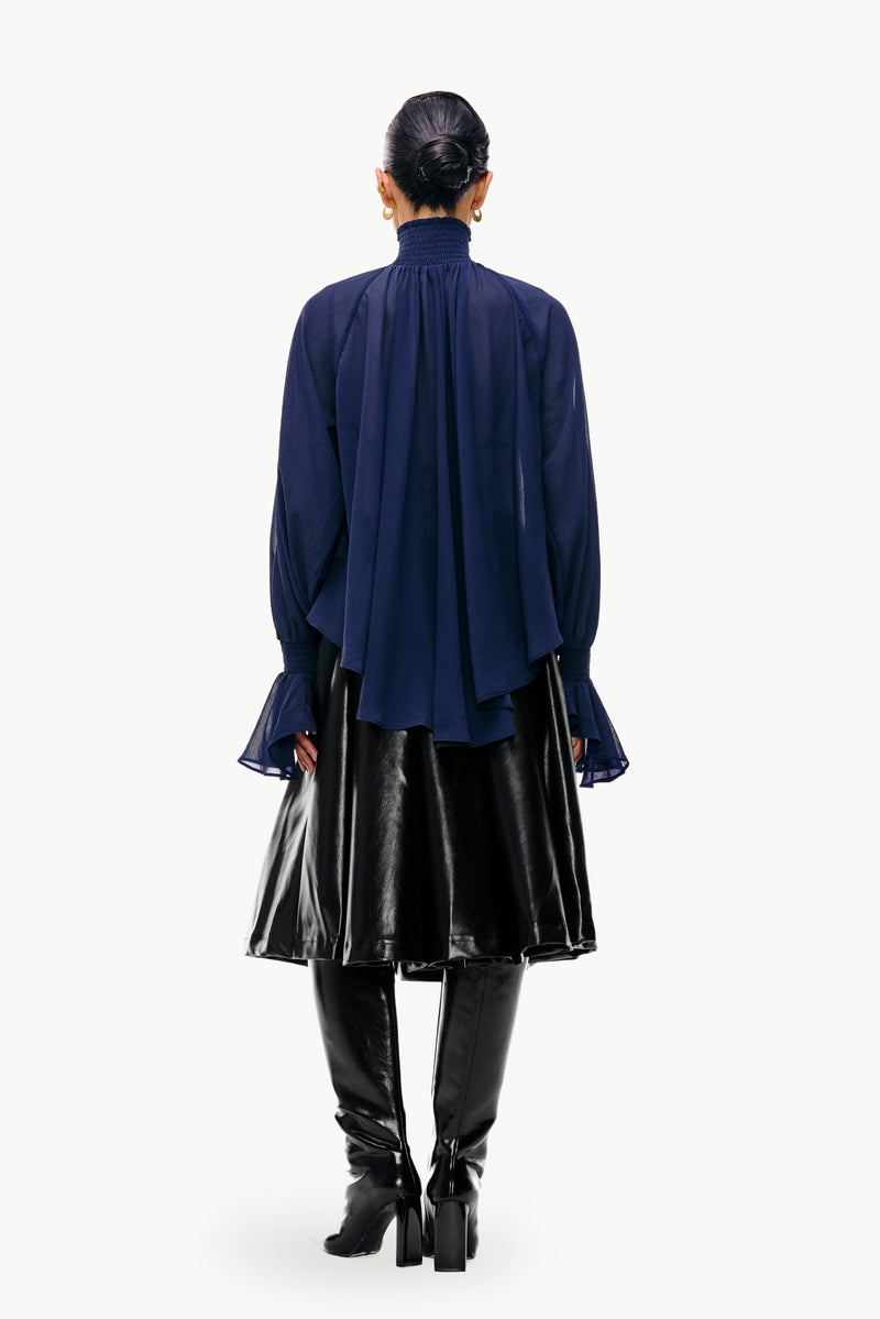 Smocked Chiffon Blouse