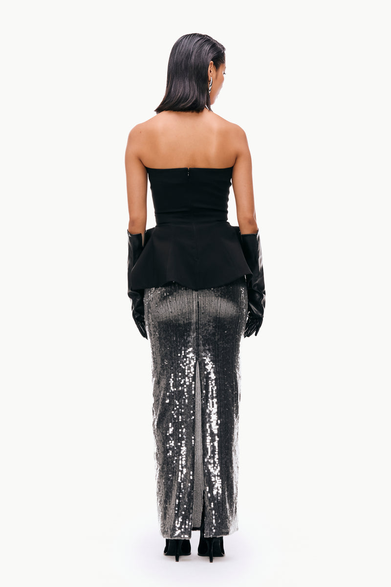 Black Peplum Bustier Top – Qua