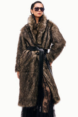 Belted Long Fur Coat