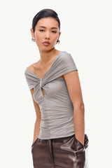 Off-Shoulder Keyhole Top