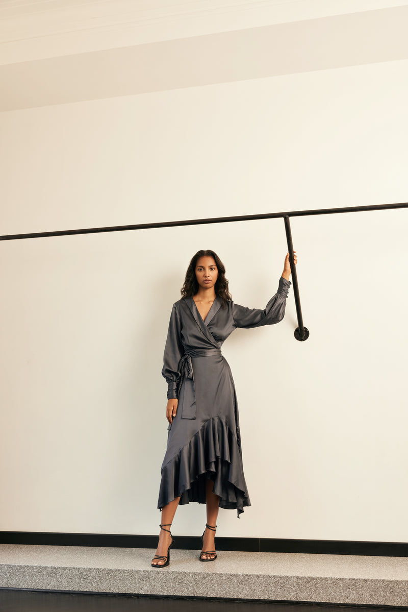 Ruffled Wrap Dress