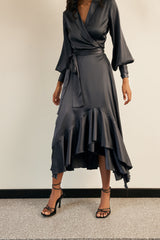 Ruffled Wrap Dress
