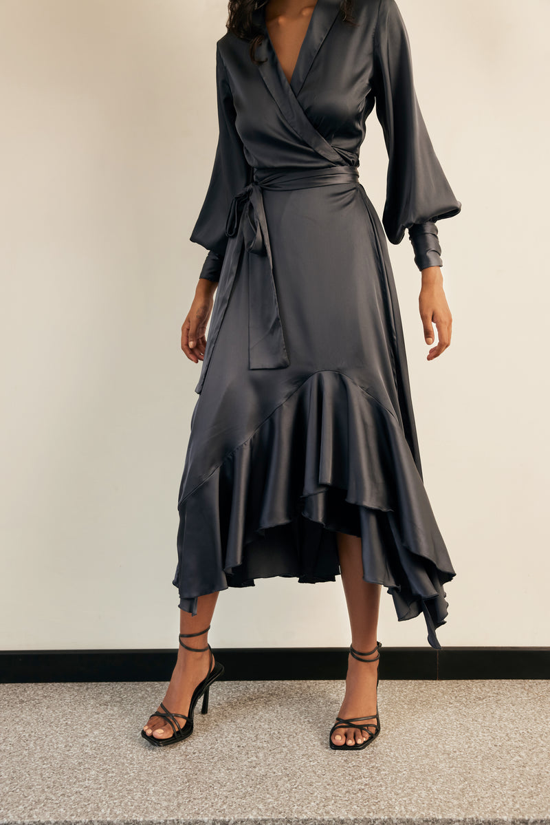 Ruffled Wrap Dress