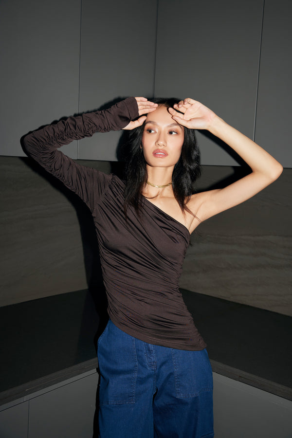 Asymmetrical Ruched Top