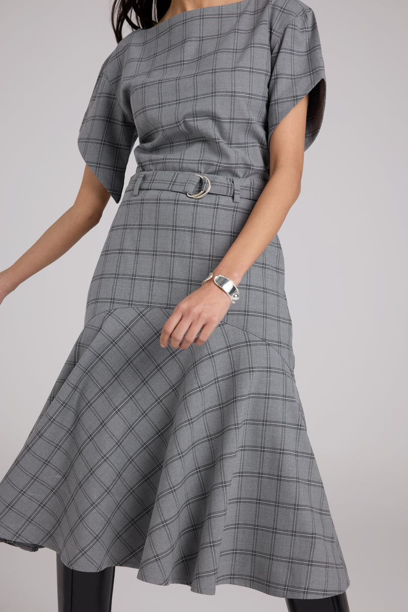 Checkered Midi Skirt Set