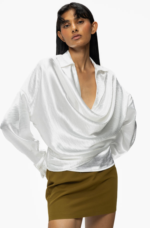 Asymmetric Cowl Shirt