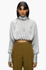 Gathered Tie Blouse