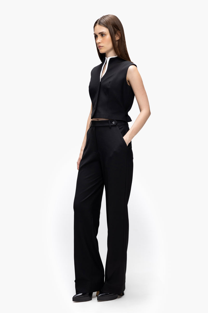 Contrast Collar Waistcoat