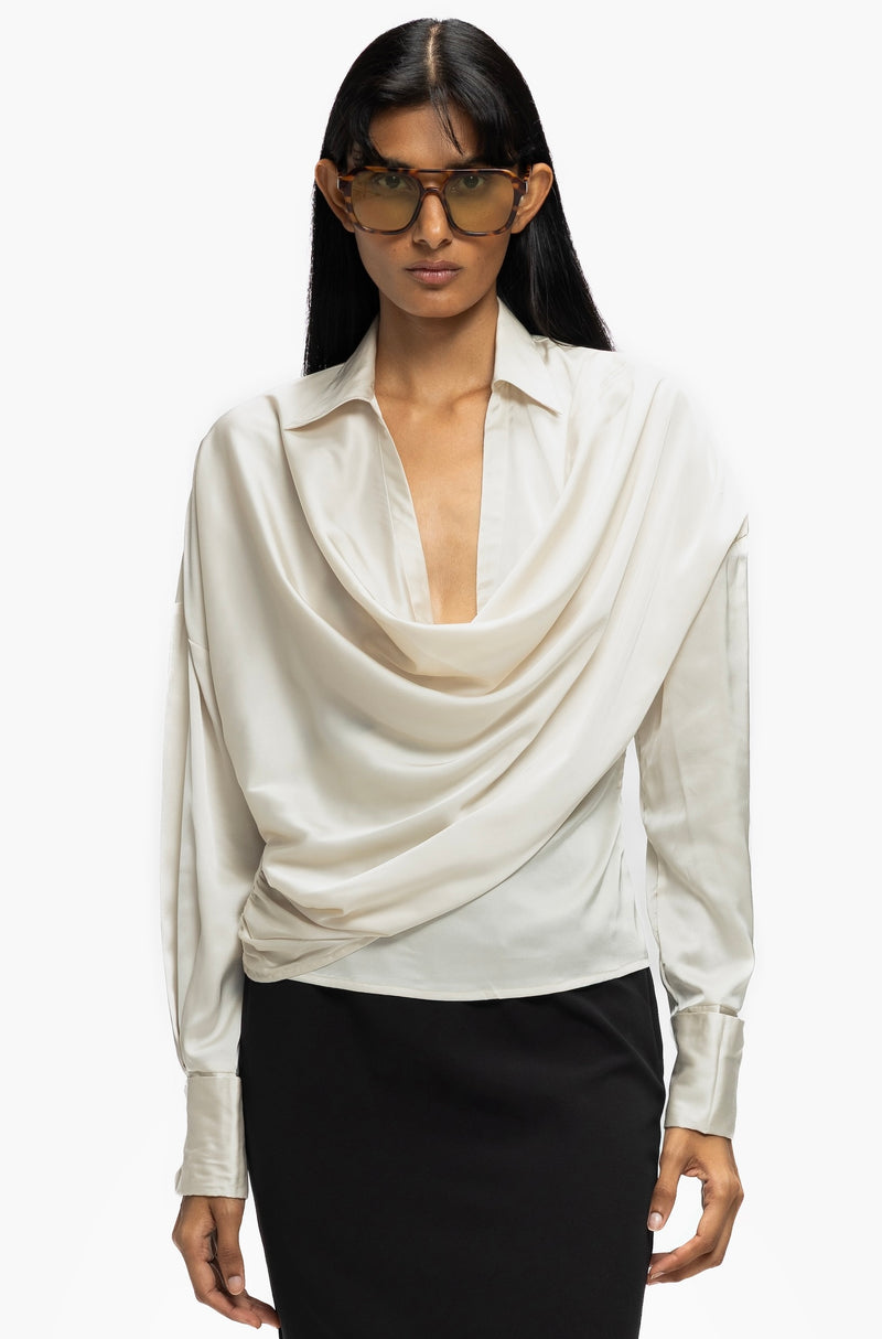 Asymmetric Cowl Shirt