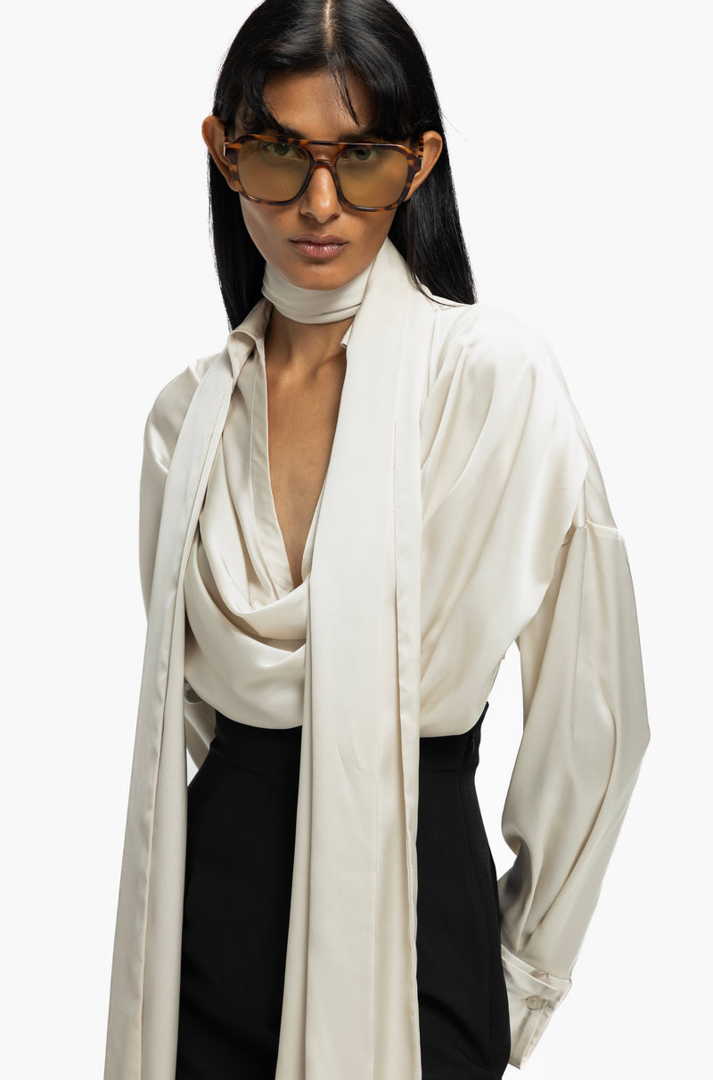 Asymmetric Cowl Shirt