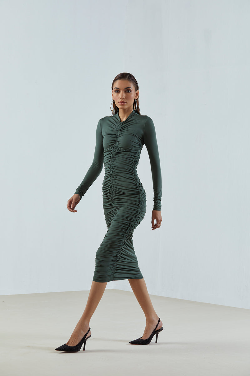 Ruched Midi Dress