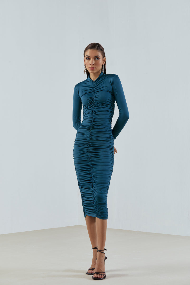 celestial ruched midi dress Sale on Zimmermann Celestial Ruched Midi Dress