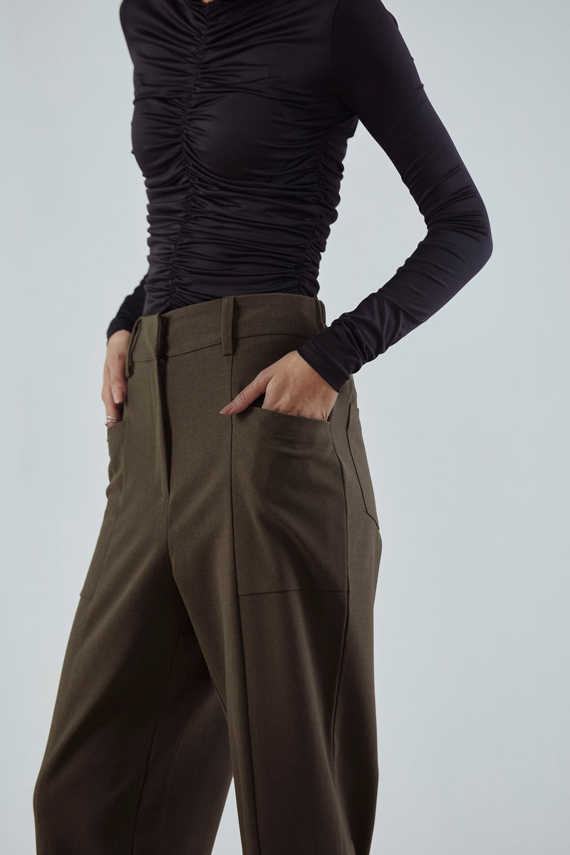 Elasticated Tapered Trousers