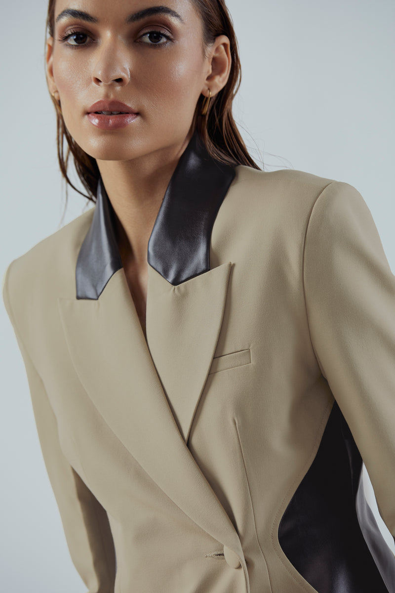 Panelled Double-Breasted Blazer