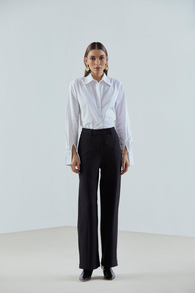 Panelled Straight Trousers