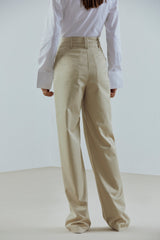 High-Waisted Straight Trousers