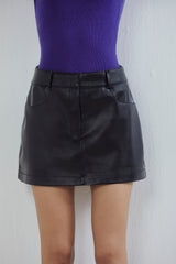 Faux Leather Mini Skirt