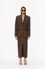 Zip-Up Skirt Suit