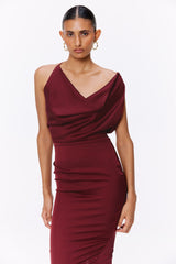 Draped Satin Dress