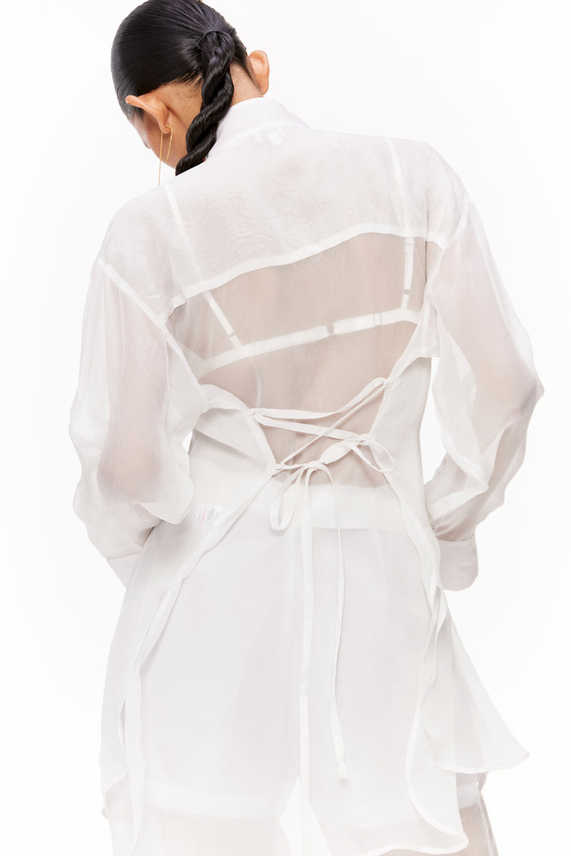 Pintucked Shirt Set