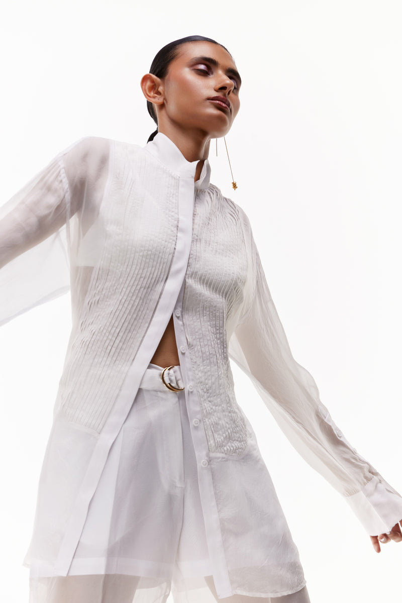 Pintucked Adjustable Shirt