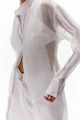 Pintucked Shirt Set