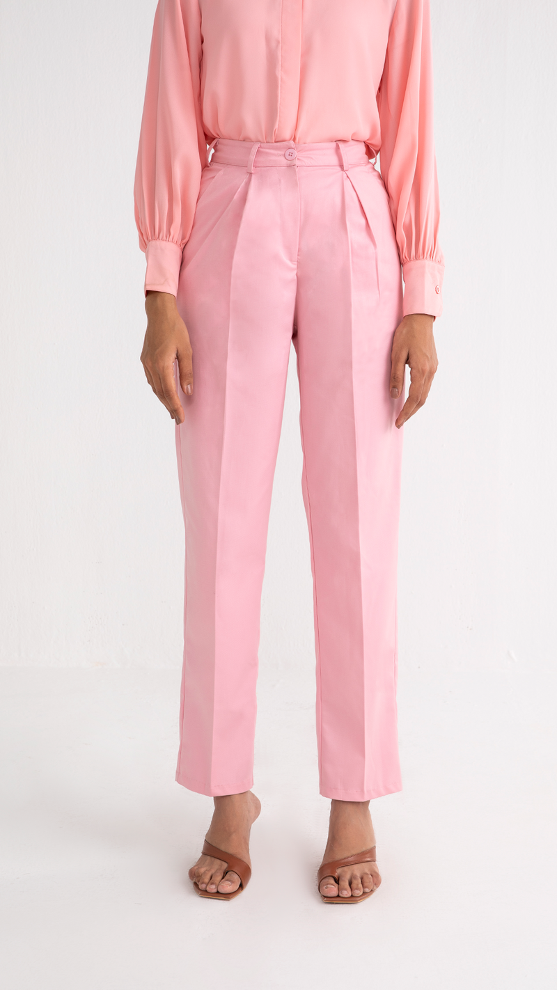 Pleated Straight Trousers