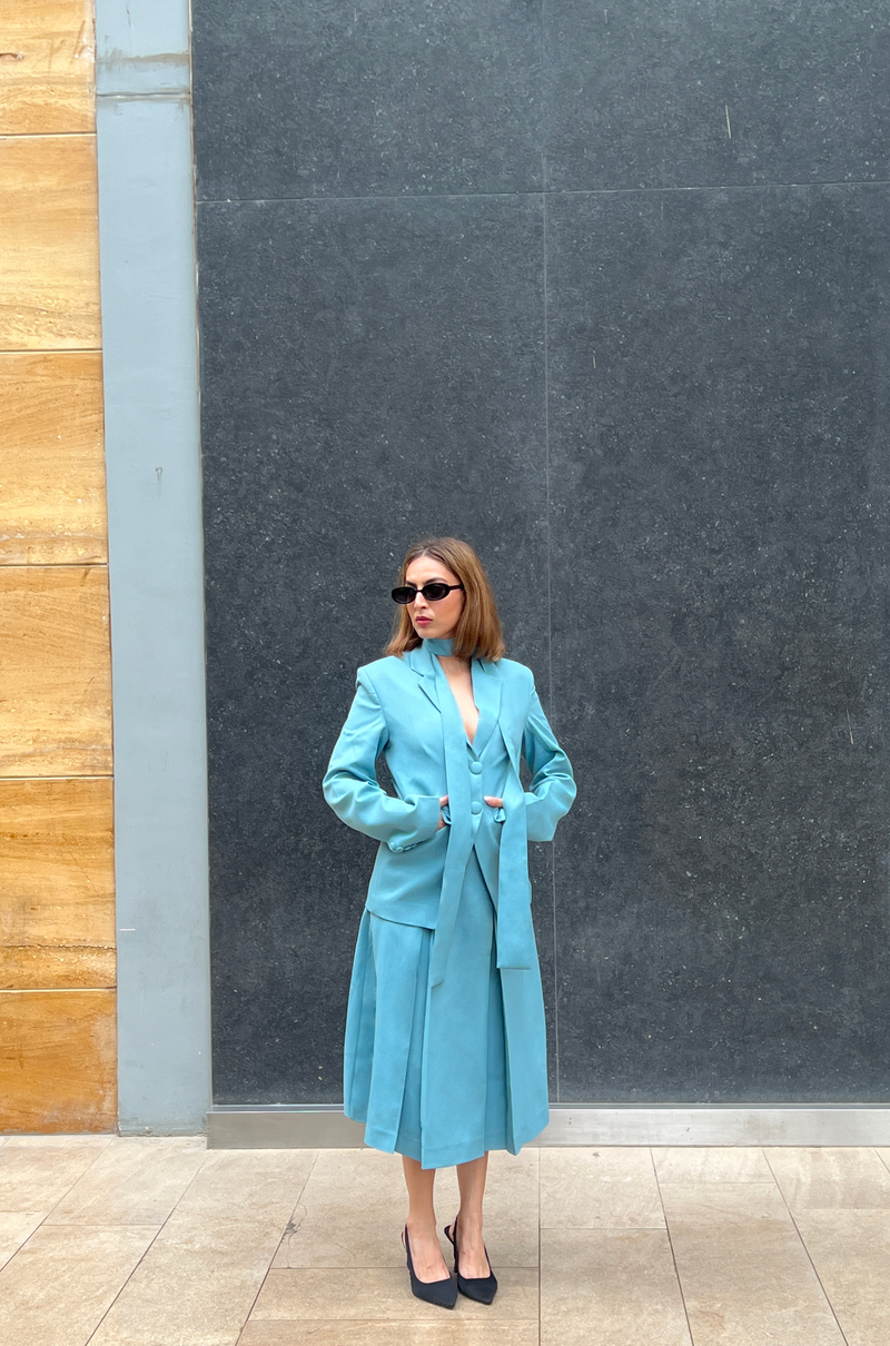 Alpine Blue Skirt Suit