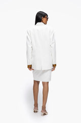 Peak Double-Breasted Skirt Suit