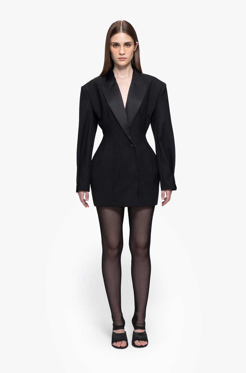 black tuxedo dress for women Adrianna Papell Mermaid Long Dress, 6 / 5% Elastane Lining Content Alloy Apparel Tall Adrianna Tuxedo